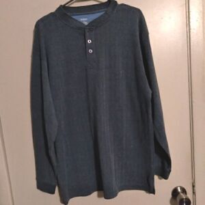 Forum Gray/Blue Ribbed Sweater Shirt Size Large